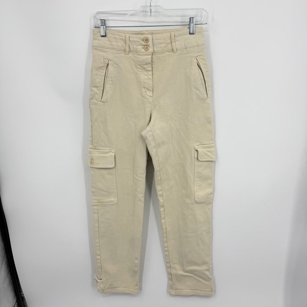 Wilfred Free Women's Modern Cargo Pant High Waisted Birch White Size 2 Waist 26”